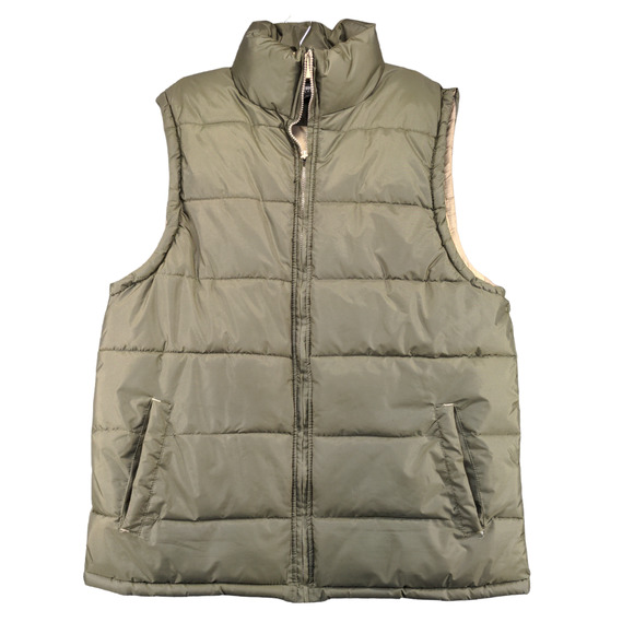Fourcast Outerwear Men's Puffer Vest Green Large Sleeveless Polyester Coated - Picture 1 of 15